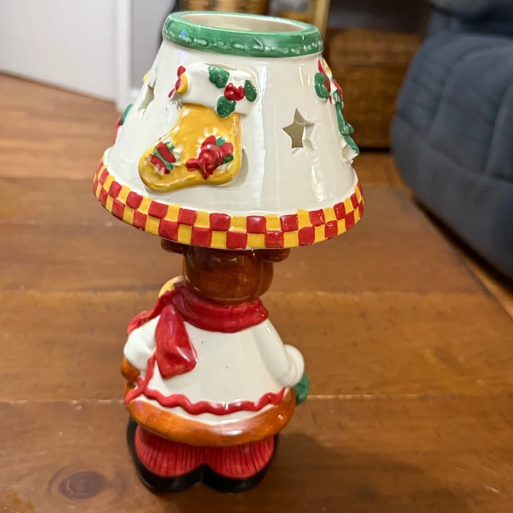 Festive Reindeer Holiday Figurine with Lamp Shade